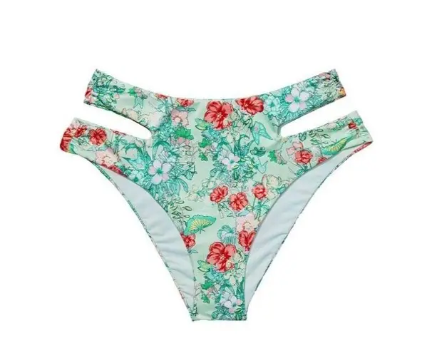 Victoria's Secret NEW Size M Medium Green  VS Butterfly Floral Bikini 2 Piece Set