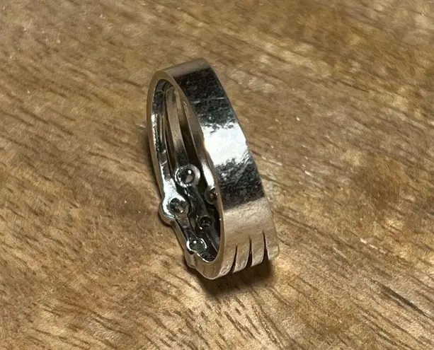 Sterling Silver Vintage Vietnam Stacked CZ & 925  Ring