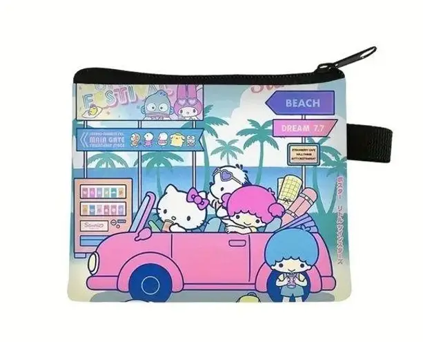 Hello Kitty Cute Retro Cartoon Coin Purse, Zipper Closure