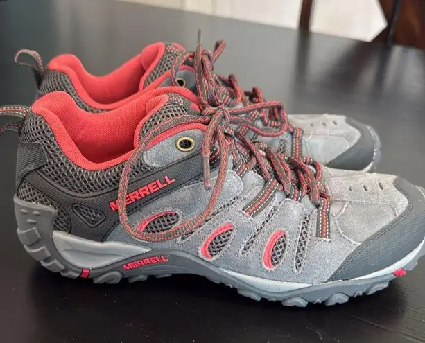 Merrell Charcoal and Crimson Trail Shoes
