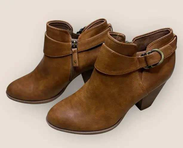 Dr. Scholl’s Women’s Kickstart Ankle Booties – Honey Brown Smooth, Size 9 (NWOB)