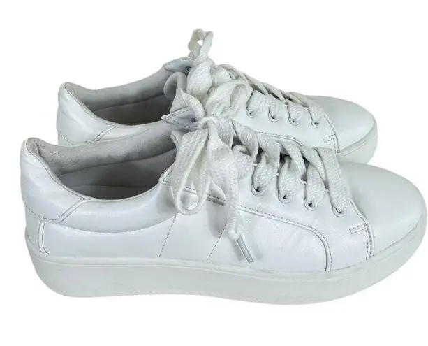 REPORT White Lace Up Platform Casual Sneaker Tennis Shoes Women's Size 8.5