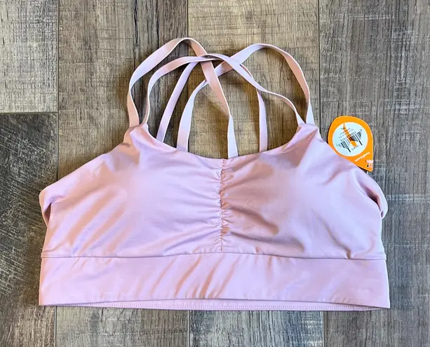 Handful Call My Blush Crisscross Removable Pads Sports Bra Size XL NWT Pink