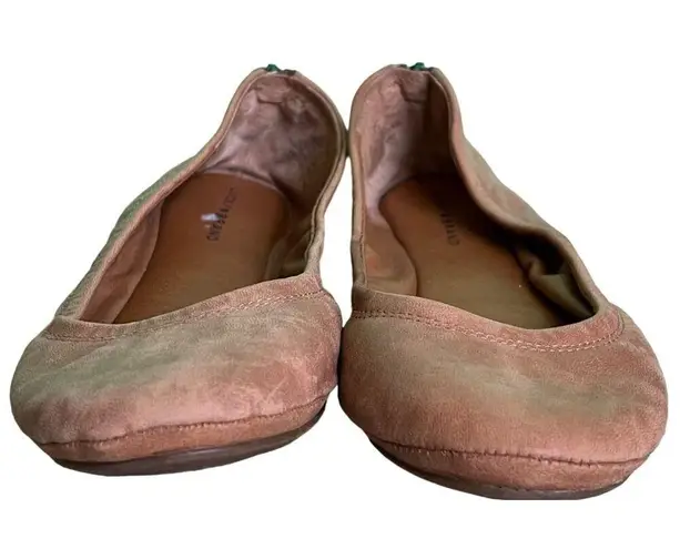 Lucky Brand  Eikia Ballet Shoes Womens 7.5 Brown Leather Back Zipper Flat Slip On