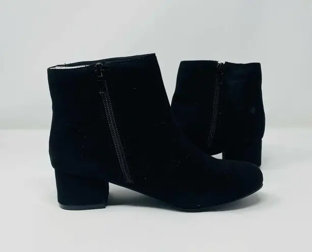 INC NWT  International Concepts Floriann Ankle Booties Black Suede Block Heel