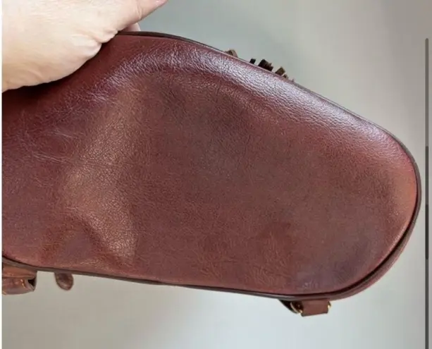 Rinbow Duck Leather Backpack Purse Rustic Feel Brown