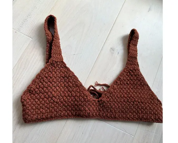 Handmade Hand Crochet Bra Top Bikini Top Boho Hippie Size XS A Cup Tank