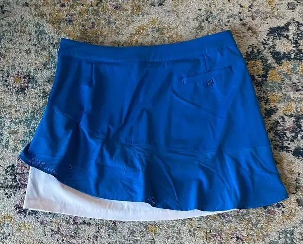 Lady Hagen  golf skort Skirt with spandex shorts under. Royal blue White Size 12