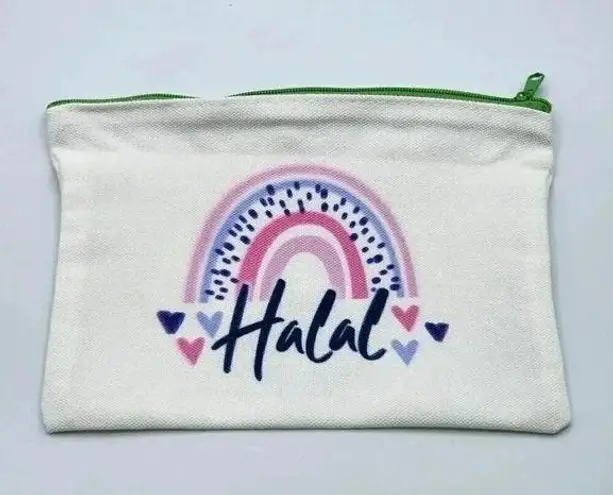 Handmade Halal Canvas Zipper Pencil Bag Makeup Bag Pouch Bag NWT