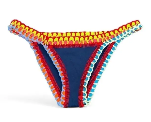 kiini  Swim Bottoms Tasmin Crocheted Bright Colored Bikini Large