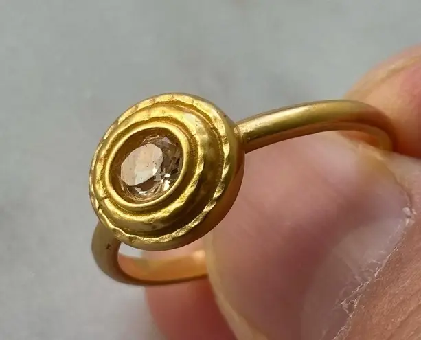 NWOT Julie Vos Gold Ring with Crystal Accent