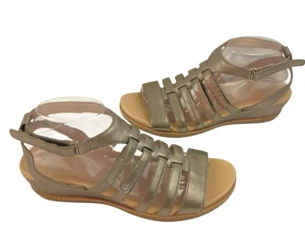 Dansko * Athena Sandals Womens 39 Silver Metallic Strappy Comfort Resort Travel