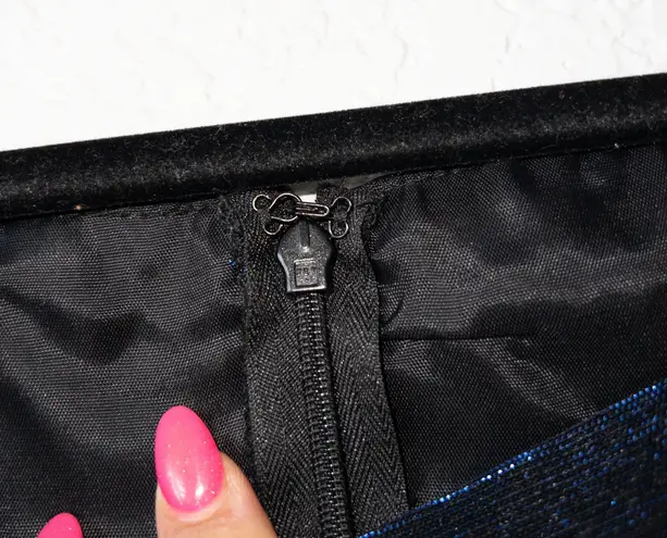 Betsy and Adam Vintage Blue Shimmer Evening Gown Size 10