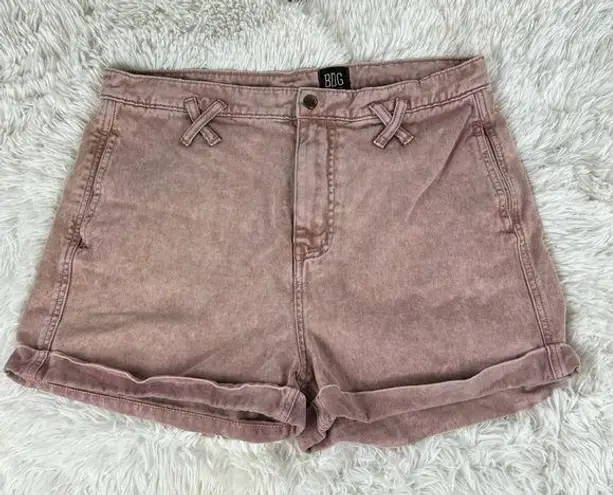 BDG  Urban Outfitters Rose Pink Acid Wash High Waisted Cuffed Shorts Size 28