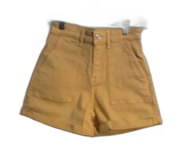Mavi Sheena Hi Rise Curly Twill Straight Shorts Size 26 Dark Yellow Golden NWOT