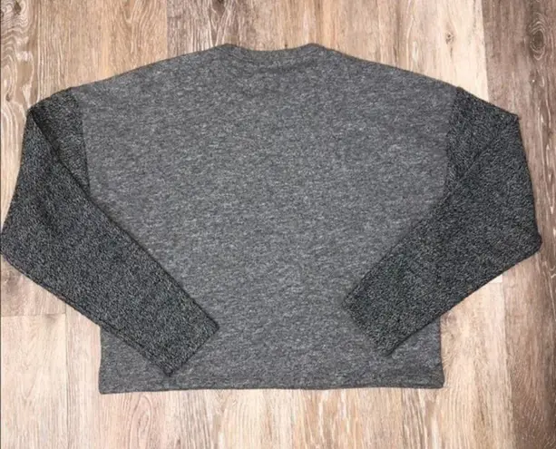 Jason Scott Heather Gray Cropped Drop Shoulder French Terry Sweatshirt XS NWT