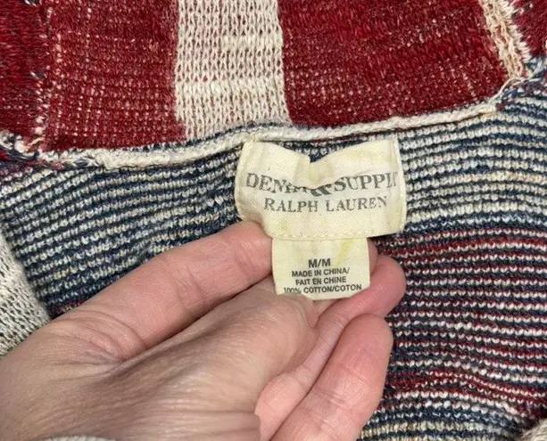 Denim & Supply Ralph Lauren American Flag Sweater Cardigan Size Medium Cotton