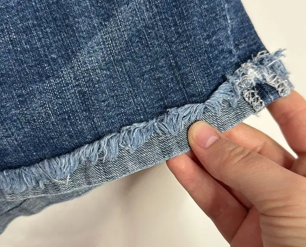 Hydraulic Lola Curvy cuffed fringe hem denim embellished mini shorts sz 9/10