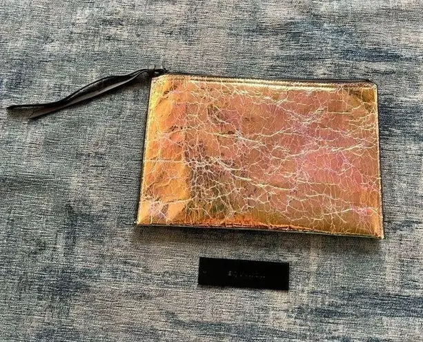 Equinox Crinkle Iridescent Clutch Bag Pink