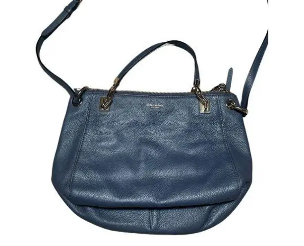 Henri Bendel SoHo Messenger Grey Pebbled Leather Bag