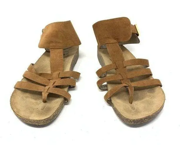 Circus by Sam Edelman  Women's Sz 8 Katie Strappy Sandal Flat Faux Suede Tan