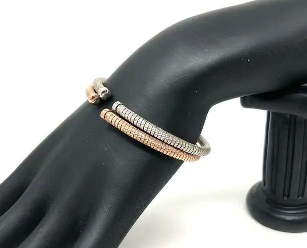 Sterling Silver minimalist textured cuff set, made in Italy - NWOT