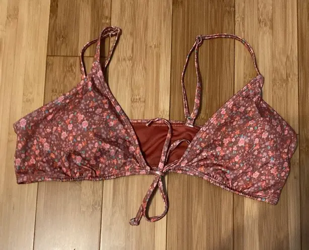 Aeropostale Floral Tie Front Traingle Bikini Low Rise Classic Side Tie Size XL Swimsuit NWT