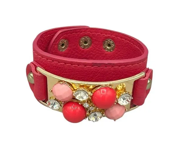 NEW YORK & COMPANY SET OF TWO BRACELETS – SNAP CUFFS Pink