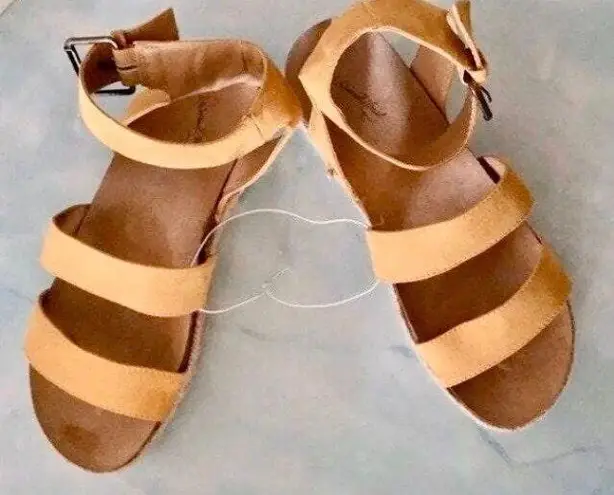 Espadrille Sandals, Size 8 1/2 Gold