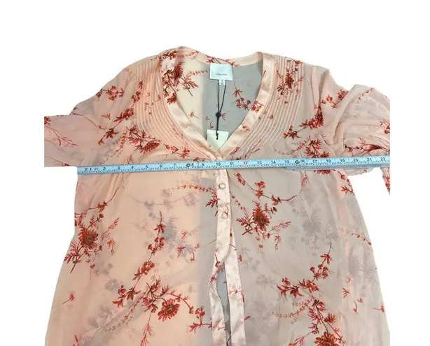 Cinq à Sept Womens Pale Rose Multi Floral Blouse dress shirt Size M SKU 7025