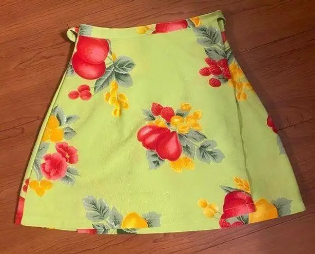 Hilo Hattie Hawaiian Lime Green wrap shirt Size XS