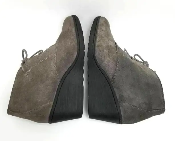 White Mountain Kahlua Lace up Wedge Ankle Booties Size 8.5