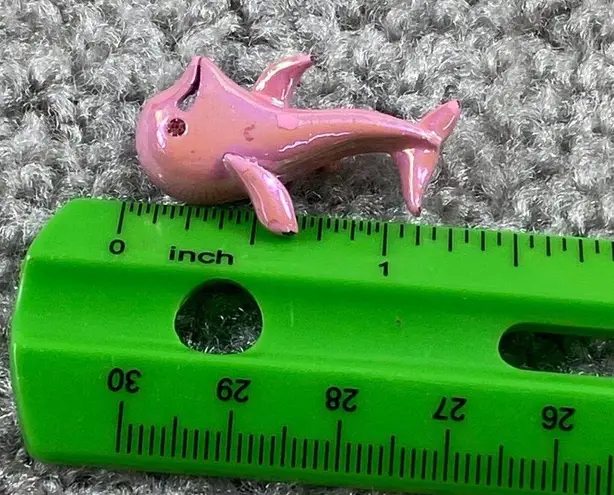 Pink Dolphin Pin Brooch Tiny, Shade of Pink Color Vintage Jewelry Sea Ocean