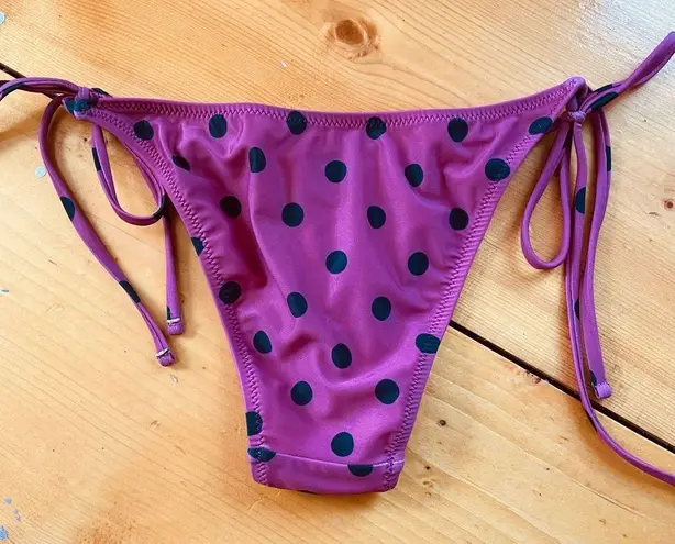 Mollusk Polka Dot Bikini Bottom Pink/Black Tie Side size XS Black