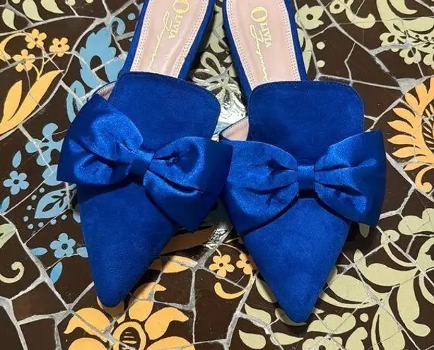 OLIVIA Blue Suede Slip on Flat Shoes Sz: 6.5