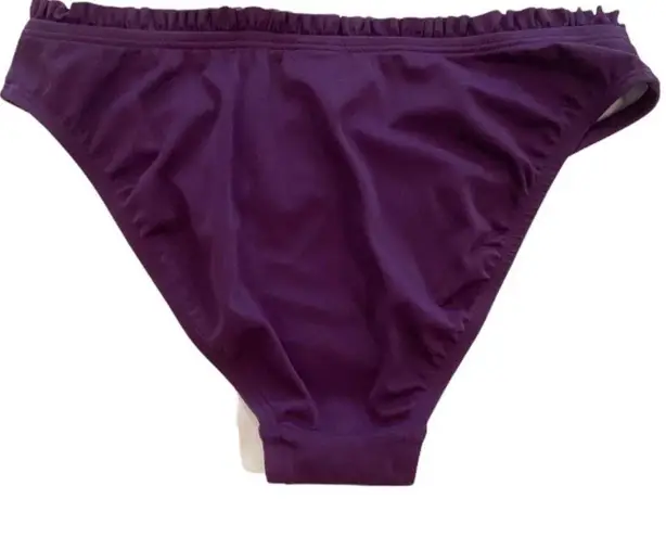 AERIN ROSE Violet Purple Ruffle Trim Bikini Bottoms Size XS