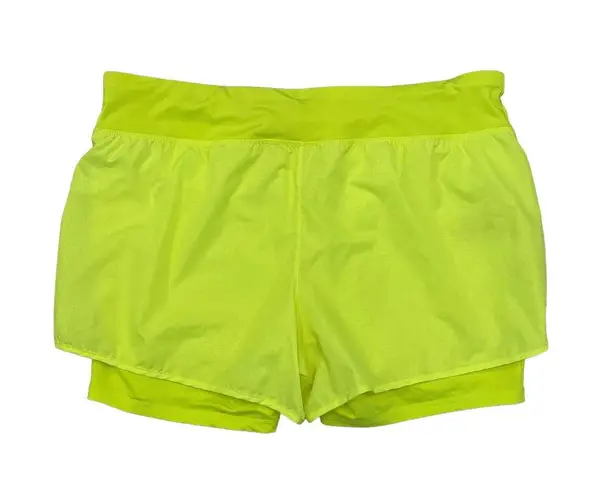 Danskin Now Womens XXL 20 Athletic Shorts Yellow Running Drawstring Waist