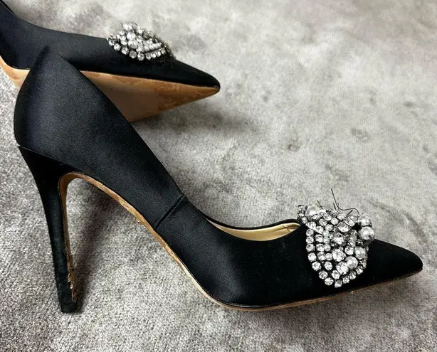 Badgley Mischka Black and Rhinestone Heels Size 8.5