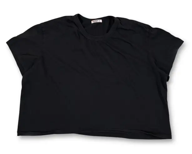 Buck Mason Crop Top T Shirt Womens XL Black Crew Neck Short Sleeve