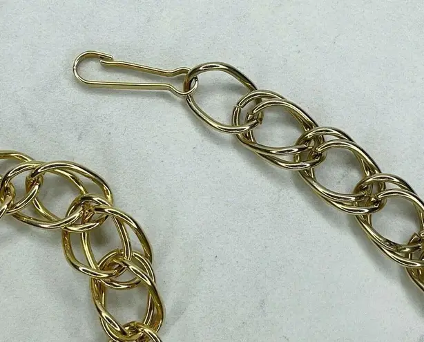 Gold Tone Abstract Heart Chain Link Belt