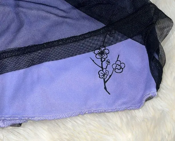 Vintage Mesh Mini Skirt Purple Size L