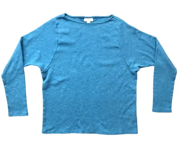 Pure Jill by J. Jill Blue 100% Cotton Long Sleeve Tight Knit Sweater Size XS