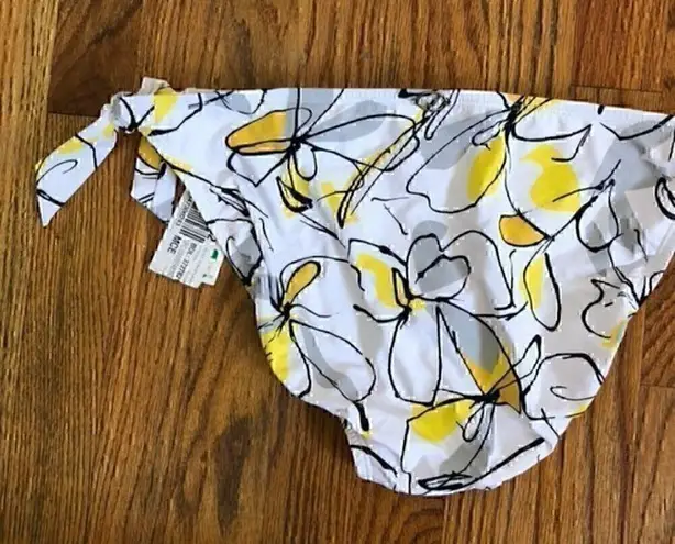 Jantzen NEW NWT  White Yellow Gray Black Floral Tie Knot Y2K Bikini BOTTOM 14