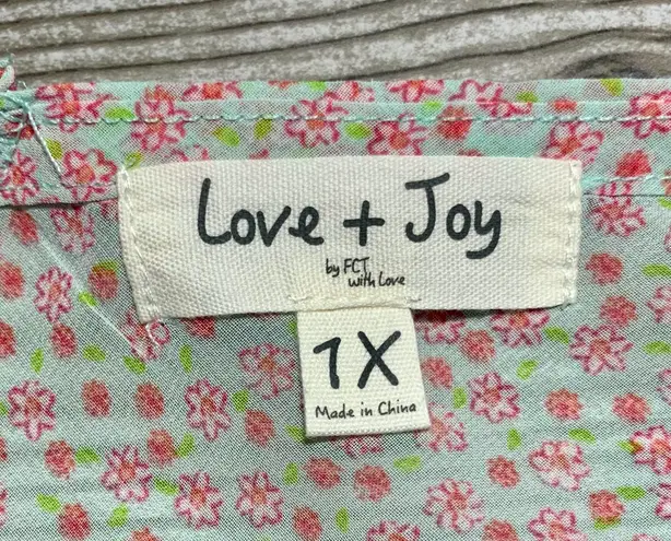 Love + Joy Womens Full Circle Sheer Flutter Sleeve Top, XL - New!