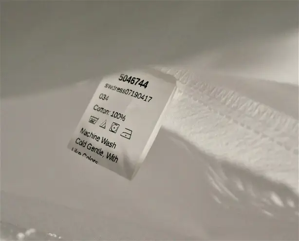 Small White Cami Dress with Pockets Fringes Midi Button Front