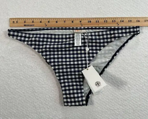 Tory Burch  Gingham Hipster Bikini Bottom 48960 Women's X-Large Swim Navy/White - Image 9
