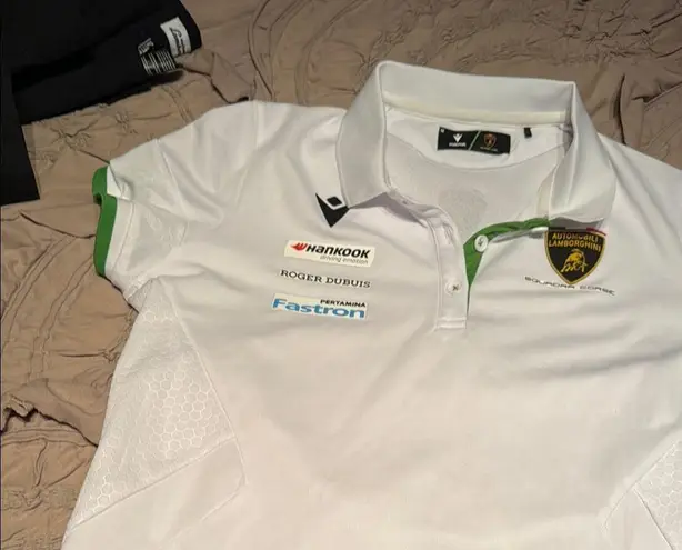 2025 Automobili Lamborghini Squadra Corse Women's Team Polo Shirt macacron White Size M