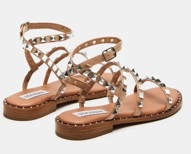 Steve Madden  Travel Tan Ankle Wrap Gladiator Studded Sandal