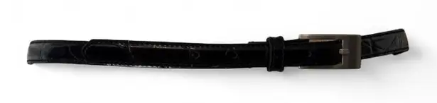 Vintage Thin Faux Leather Belt Black Size L