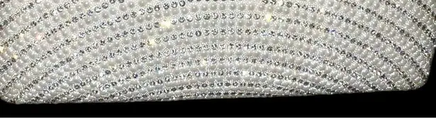 Gorgeous ivory white sparkling rhinestone/tiny pearls clutch bag. New White
